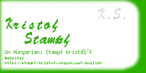 kristof stampf business card